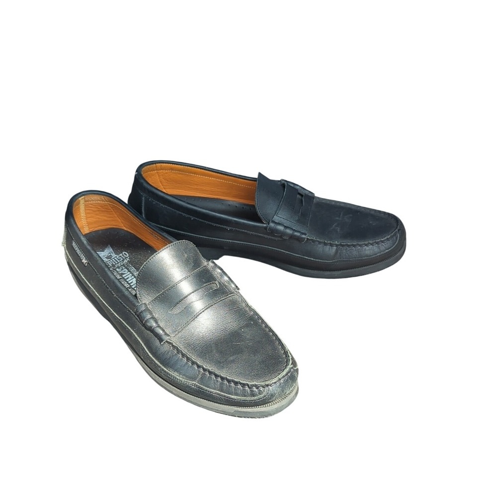 Mephisto Black Leather Penny Loafers Spinaker Mens size‎ 12